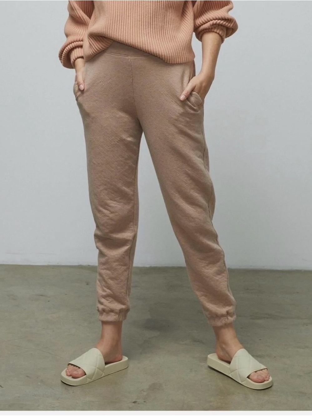 Lunya Restore Double Faced Pants Otium Tan Heather. Size XS